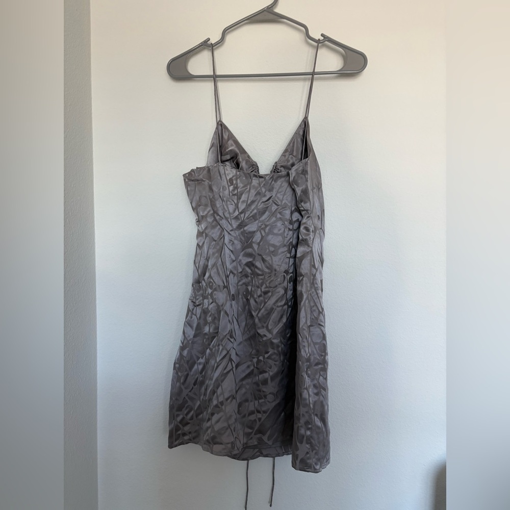 Anine Bing - Papillon Dress in Ash Violet Butterfly Jacquard NWT size L silk - Picture 3 of 7